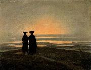 Caspar David Friedrich Evening Landscape with Two Men Sweden oil painting artist